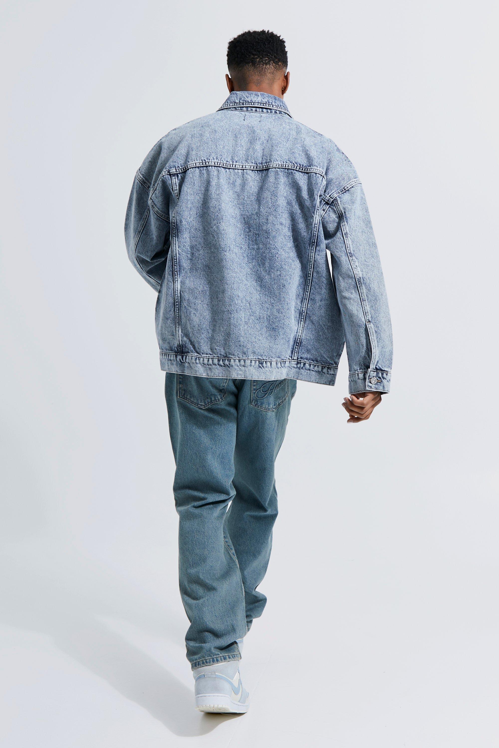 Veste en jean oversize bicolore boohoo